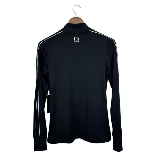 Bebe Sport NWT Black Stretch Iridescent Logo Zip Up Athleisure Track Jacket - Picture 4 of 14